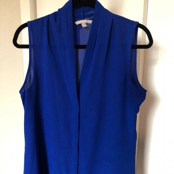 6/10 SHOP CLOSING LAST CALL Banana Republic Blue Sleeveless Top 8 Medium - Picture 1 of 2